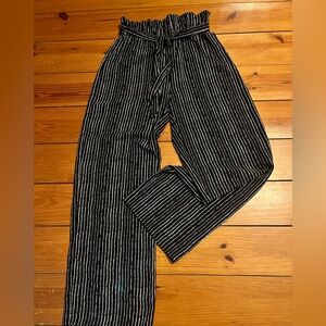 Black and White Striped Women's Palazzo Pants